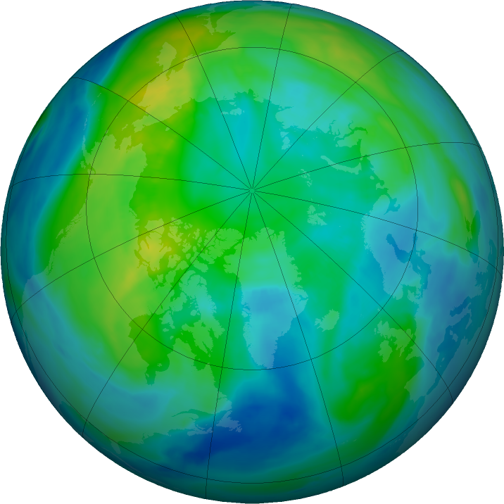 Arctic ozone map for 21 October 2022